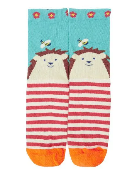 Frugi Frugi Kindersocken in Dreierpack mit Igel und Blumen – Produktbild 3 von 3