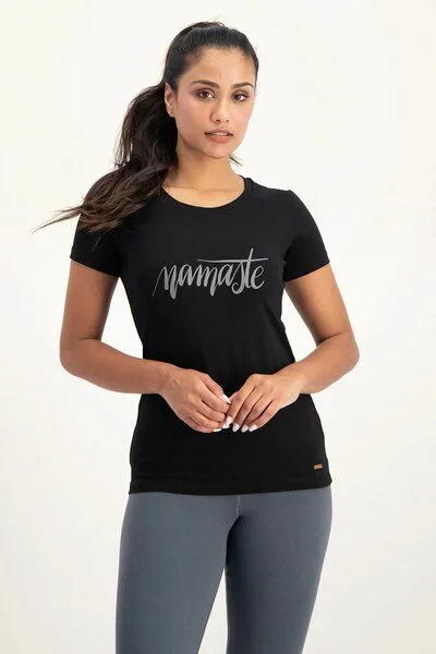 Urban Goddess Urban Goddess Namaste Core Yoga Tee, Onyx black (schwarz), – Produktbild 1 von 3