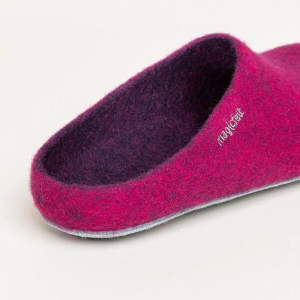 Magicfelt Magicfelt Filz-Hausschuh AP 701 aus 100% Merino-Wolle Pantoffeln für Damen & Herren mit Ledersohle, Lila, – Produktbild 3 von 4