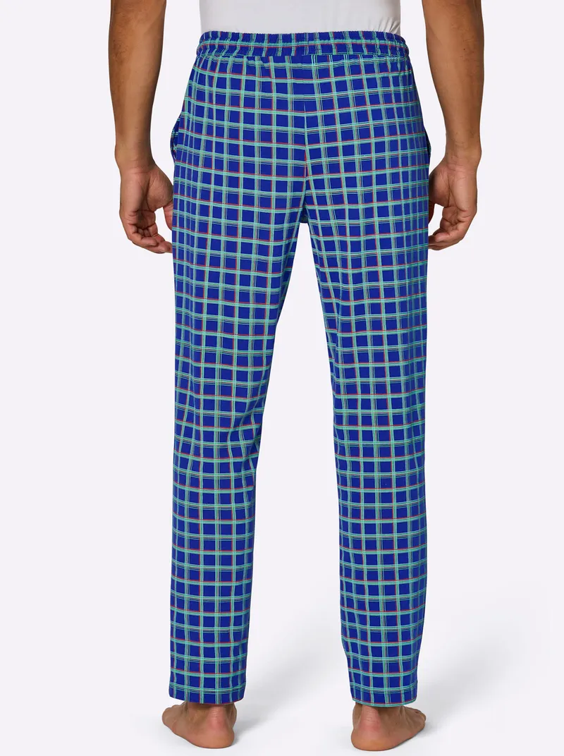 wäschepur men Hose lang royalblau-kirsche-kariert, Royalblau-kirsche-kariert, – Produktbild 2 von 3