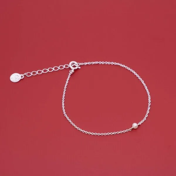 fejn jewelry fejn jewelry Armband 'single pearl', Silber, – Produktbild 1 von 2