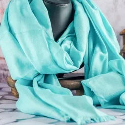 HeritageModa HeritageModa Sommerblau-türkisfarbener Kaschmirschal – Produktbild 1 von 1