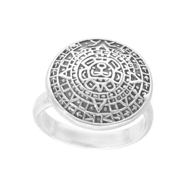 pakilia pakilia Silber Ring Aztekenkalender Fair-Trade und handmade – Produktbild 7 von 8