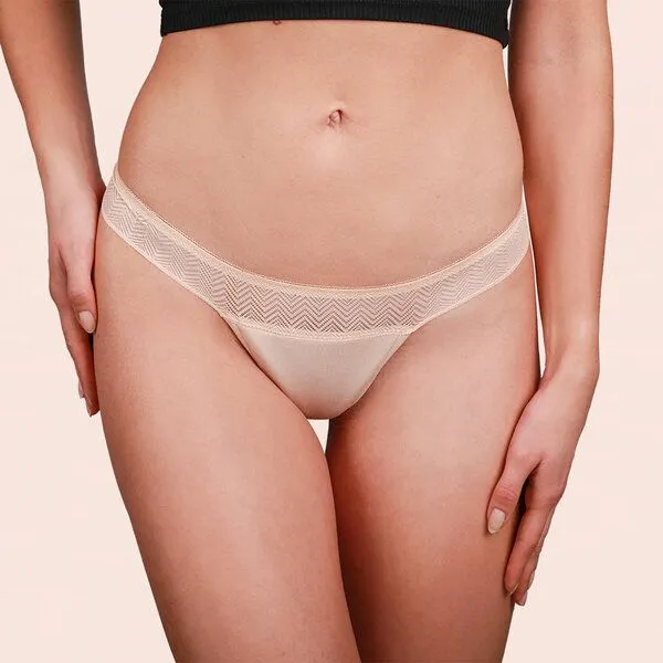 Taynie Leichte Periodenunterwäsche - Biozidfrei - 60°C - Taynie String, Beige, – Produktbild 1 von 4