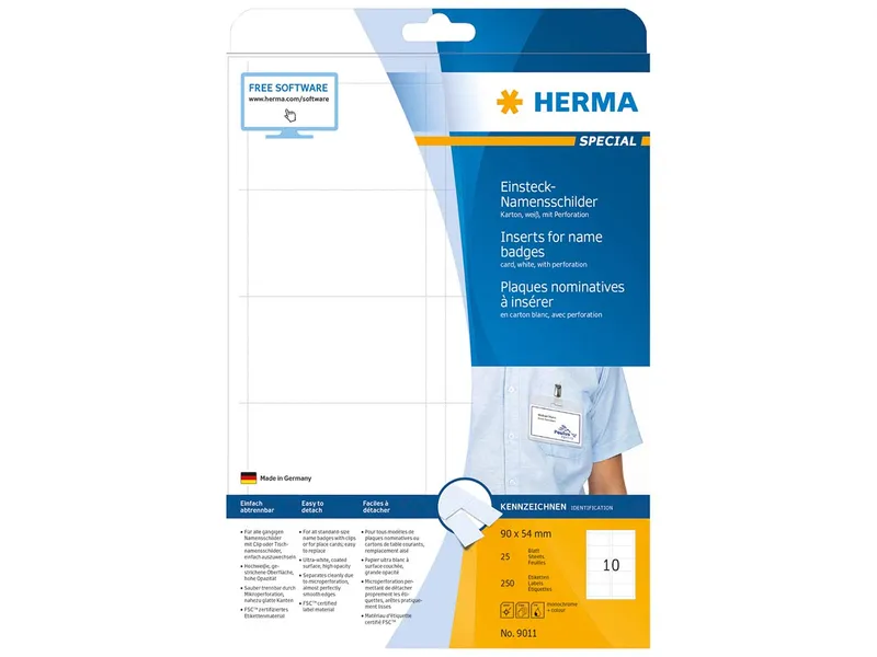 Herma 250 Herma Einsteckschilder "9011" 90 x 54 mm, 170 g/m² – Produktbild 1 von 1