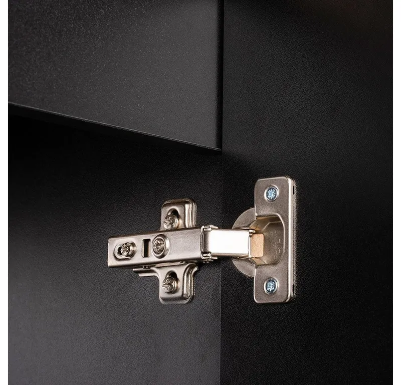 Lomadox Hängeschrank NEWPORT-56-BLACK 20cm Badschrank 1-trg schwarz gerillte Front grifflos, Schwarz, – Produktbild 4 von 5