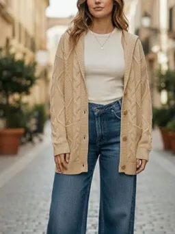 Will's Vegan Shop Will's Vegan Shop Strickjacke mit Kapuze und Knopfleiste – Produktbild 1 von 1