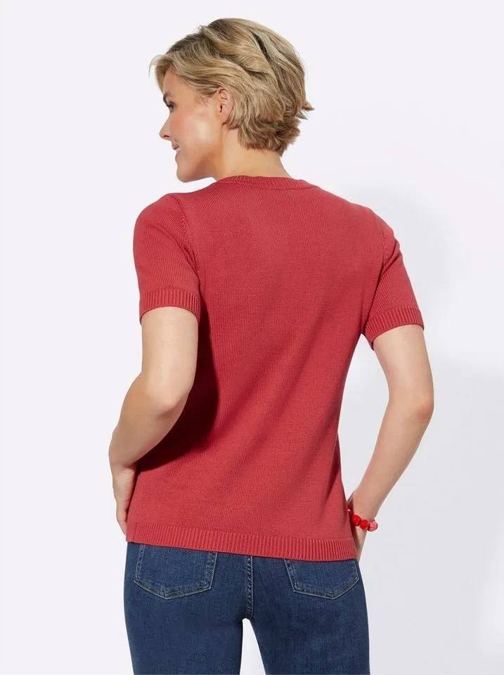 Witt Witt Strickpullover Pullover Kurzarm Jersey, Rot, – Produktbild 2 von 3