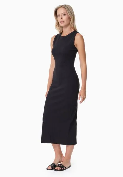ORGANICATION ORGANICATION DURRU | Geripptes Kleid aus Bio-Baumwolle, Black, – Produktbild 2 von 3