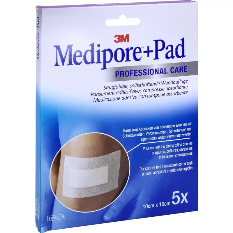 Solventum Germany MEDIPORE+Pad 3M 10x10cm 3566NP Pflaster 5 St Pflaster – Produktbild 1 von 1
