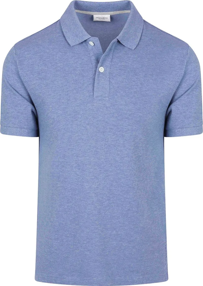Profuomo Profuomo Piqué Poloshirt Melange Blau, Blau, – Produktbild 2 von 4