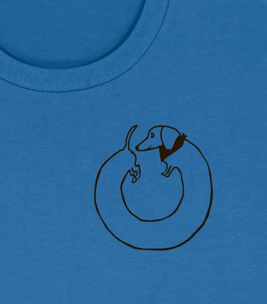 päfjes päfjes Dackel Hund Kreis Po - Unisex Männer T-Shirt Bio & Fair, Mindful blue (blau), – Produktbild 4 von 4