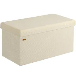 Casaria® Sitzbank Beige Cord 76x38x38cm MDF faltbar – Produktbild 1 von 1