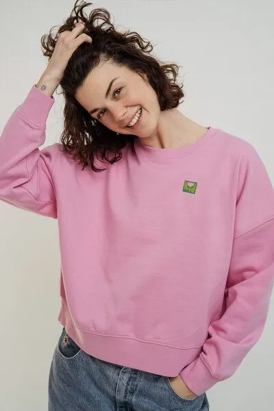 Kultgut Kultgut Artdesign - Goodness Pulloversweater im Boxistyle / Little Flower, Pink, – Produktbild 1 von 3