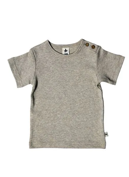 Leela Cotton Leela Cotton Kinder Kurzarmshirt Bio-Baumwolle, Beige-melange, – Produktbild 1 von 2