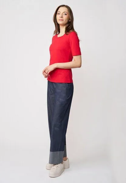 LANA Organic LANA Organic Basic Shirt aus Bio Baumwolle für Damen, Modell Vinnie, Tomate, – Produktbild 2 von 4
