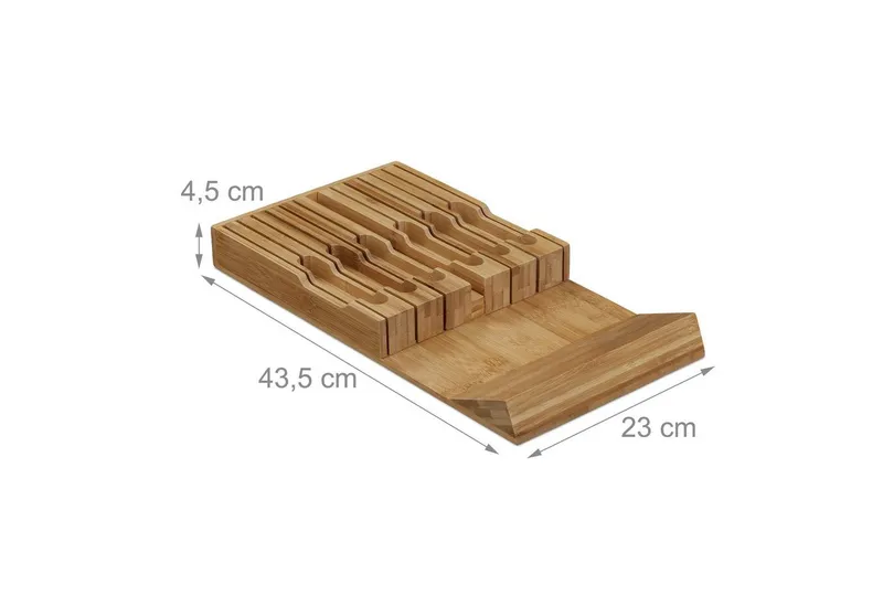 RELAXDAYS RELAXDAYS Messerblock Messerhalter Schublade für 12 Messer (1tlg), Braun, – Produktbild 4 von 5