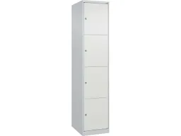 C+P C+P Schließfachschrank Classic PLUS, 4 Fächer, 1850x400x500mm, Lichtgrau/Verkehrsweiß – Produktbild 1 von 1