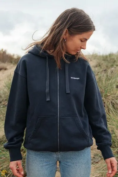 SALZWASSER SALZWASSER THY Zip Hoodie (Unisex) aus 100% Bio-Baumwolle (GOTS), Graublau (blau), – Produktbild 1 von 4