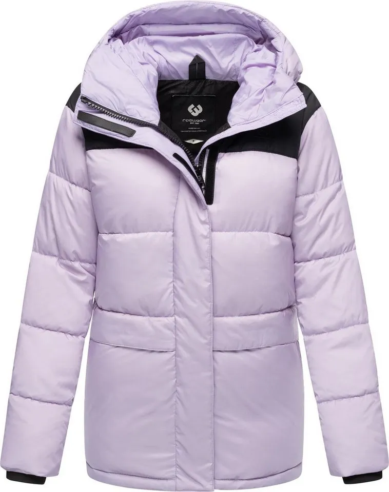 ragwear ragwear Anorak Wikesh stylische Winter Steppjacke mit Colourblocking, Lila, – Produktbild 2 von 5