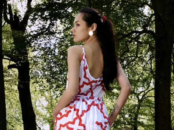 Sophia Schneider-Esleben Sophia Schneider-Esleben Top Anni - aus Bambus Viskose, Weiß-rot, – Produktbild 3 von 3