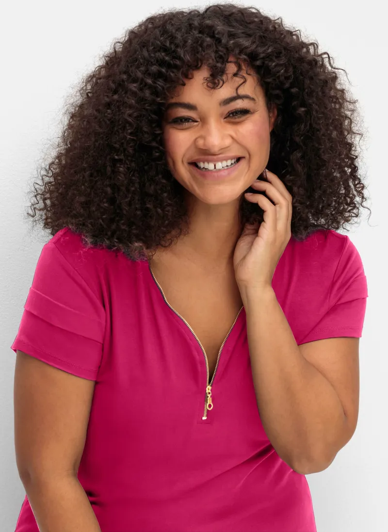 sheego by Joe Browns Kurzarmshirt pink, Pink, – Produktbild 2 von 2