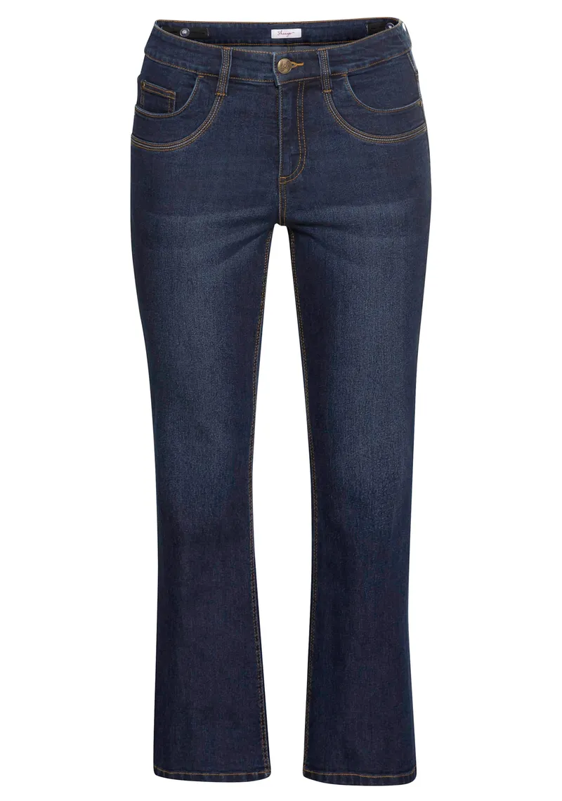 sheego Bootcut-Jeans dark blue denim, Dark blue denim, – Produktbild 3 von 3