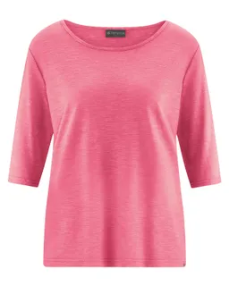 HempAge Hempage Damen vegan T-Shirt, Lässige Passform Hibiskusrosa – Produktbild 1 von 1
