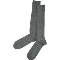 grödo Damen und Herren Kniestrümpfe Schurwolle Rippstrick melange-schiefer Gr.41-42 – Produktbild 1 von 1