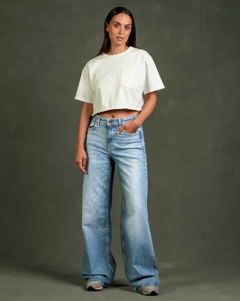 Kuyichi Kuyichi Damen vegan Jeans Harper Wide Leg Revintaged Blau, Hellblau, – Produktbild 1 von 2