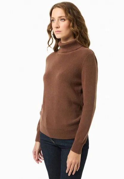 ORGANICATION ORGANICATION Rollkragenpullover aus Bio-Baumwolle, Cocoa brown, – Produktbild 3 von 4
