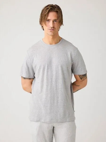 KnowledgeCotton Apparel KnowledgeCotton Apparel Herren T-Shirt "Linen Tee" - GOTS/Vegan, Ultimate grey, – Produktbild 1 von 3