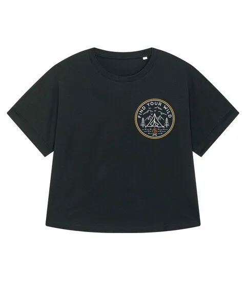 watapparel watapparel Oversize T-Shirt Frauen Find your wild, Black, – Produktbild 1 von 2