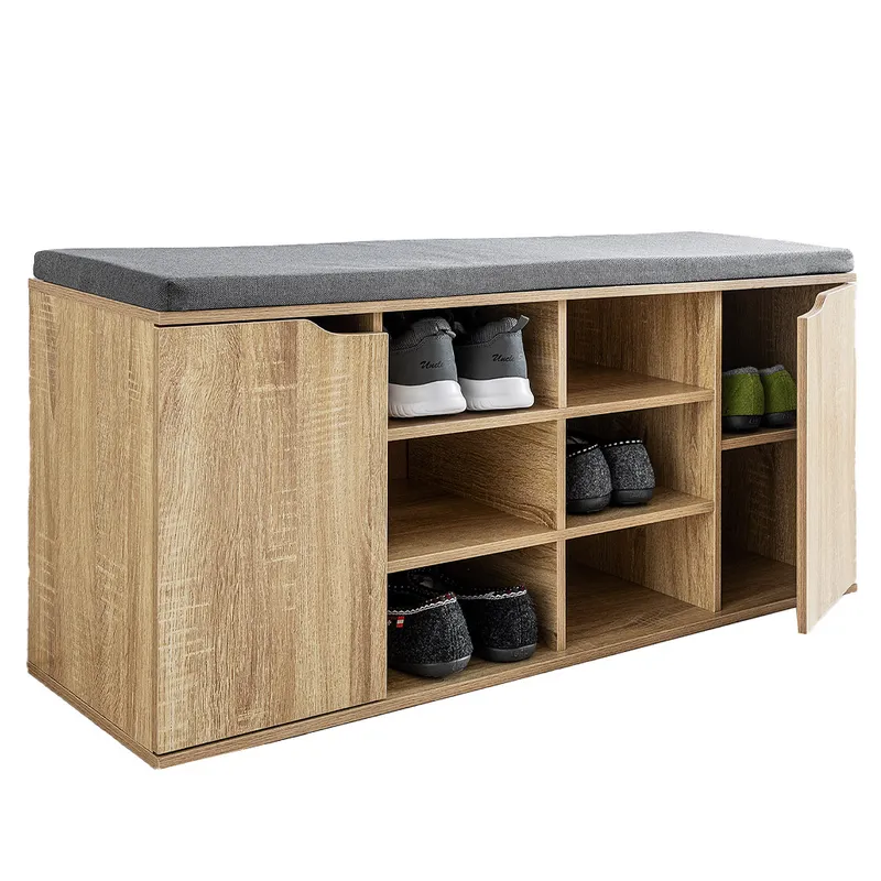 Kesper Schuhschrank mit Sitzkissen, 2 Türen und 6 Fächer, Natur, – Produktbild 4 von 4