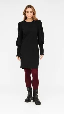 WiDDA berlin WiDDA berlin KOILE schwarzes Sweatkleid mit Puffärmeln aus Bio-Baumwolle – Produktbild 1 von 1