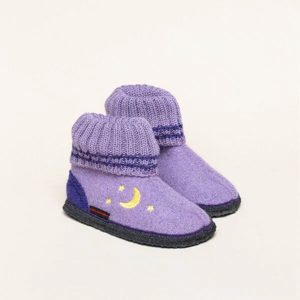 Kitz-Pichler Kitz-Pichler Hüttenschuhe Kauns Mond+Sterne, Lila, – Produktbild 1 von 4