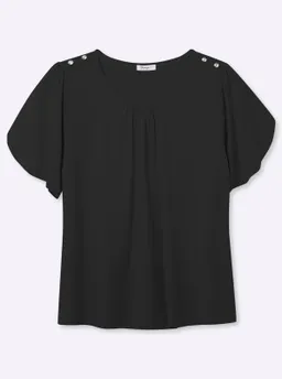 sheego Rundhalsshirt schwarz – Produktbild 1 von 1