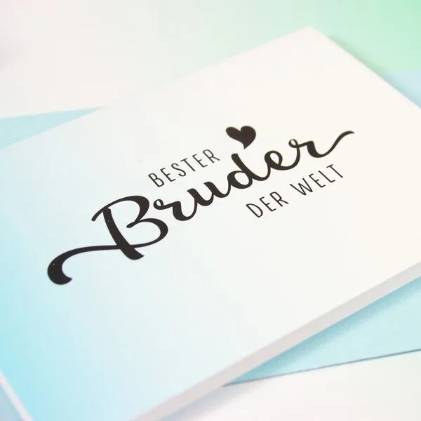 Bow & Hummingbird Bow & Hummingbird Mini-Grußkarte Bester Bruder – Produktbild 2 von 2
