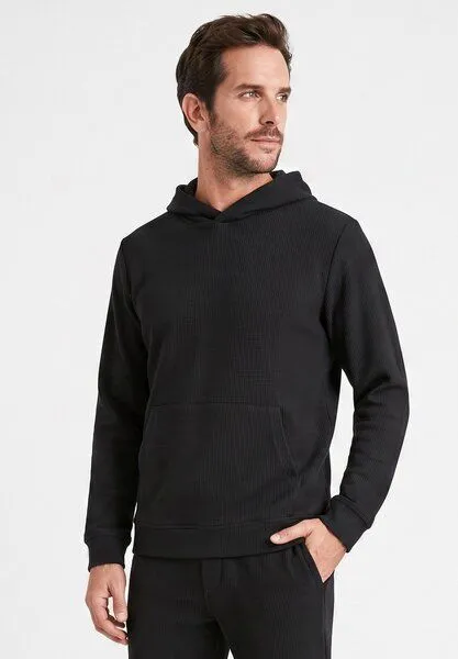 ORGANICATION ORGANICATION HECTORR | Waffel Hoodie aus Bio-Baumwolle & recyceltem Polyester, Black, – Produktbild 5 von 5
