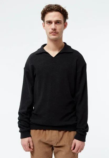 Givn Berlin Givn Berlin Sweater GBBELA aus recycelter Baumwolle mit Kragen, Dark grey, – Produktbild 1 von 3