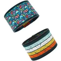 Seegarn Seegarn Wende-Armband 4cm, Paisley kl (blau) / retro (bunt), – Produktbild 1 von 1
