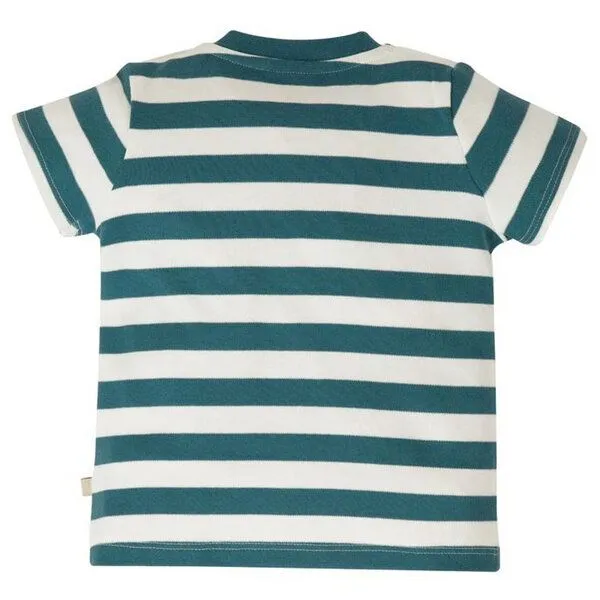 Frugi Frugi T-Shirt Traktor in blau-weiß gestreift – Produktbild 3 von 3