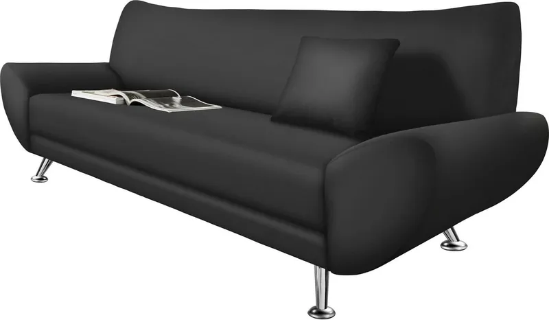 Home affaire 3-Sitzer Saltare elegant & komfortabel, toller Designfuß, bequem, Breite 205cm, Schwarz, – Produktbild 2 von 5