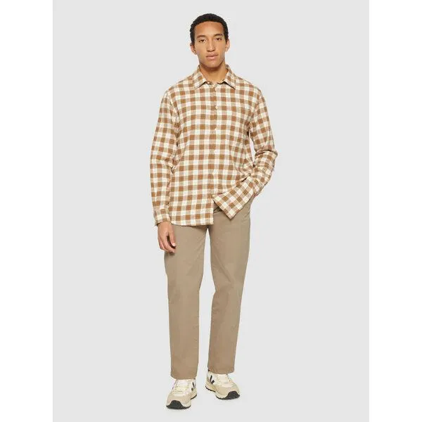 KnowledgeCotton Apparel KnowledgeCotton Apparel Kariertes Checked Hemd Loose Fit aus Bio-Baumwolle, Braun (brown check), – Produktbild 3 von 3