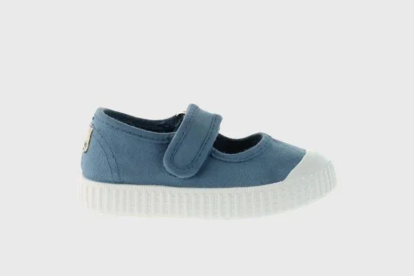 Victoria Victoria vegane Kinder-Klett-Ballerinas – Mercedes de Lona, Azul (blau), – Produktbild 3 von 4