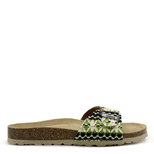 thies Vegane "thies ® Eco Boho Strap" Sandale aus recycelten Materialien, Green (grün), – Produktbild 1 von 4