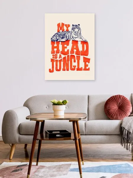 Photocircle Photocircle Poster / Leinwandbild - My Head is a Jungle-Tiger typography – Produktbild 2 von 4