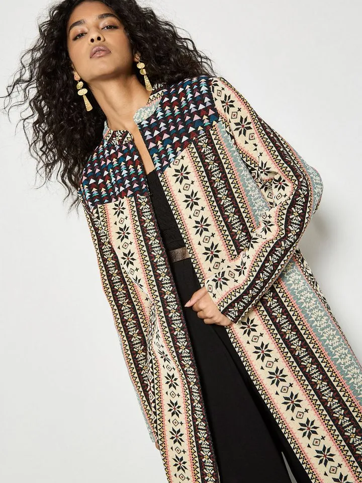 Apricot Apricot Kurzjacke Boho-Tapisserie-Jacke mit Muster, Bunt, – Produktbild 2 von 5