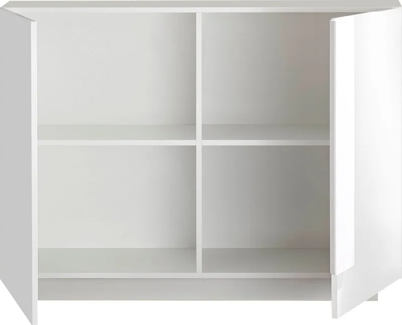Home affaire Sideboard Jupiter, Breite 121 cm, Kommode 2 Türen - Soft Closing, Anrichte, moderne Griffblende, FSC®, cleveres Stauraumkonzept, Weiß, – Produktbild 5 von 5