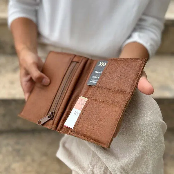 BOWLEANIES TASCHEN BOWLEANIES TASCHEN Mittelgroßer Geldbeutel, Cognac braun, – Produktbild 2 von 4